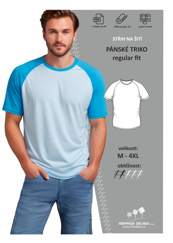 Střih pánské triko raglán