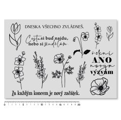 nažehlovací texty a květiny
