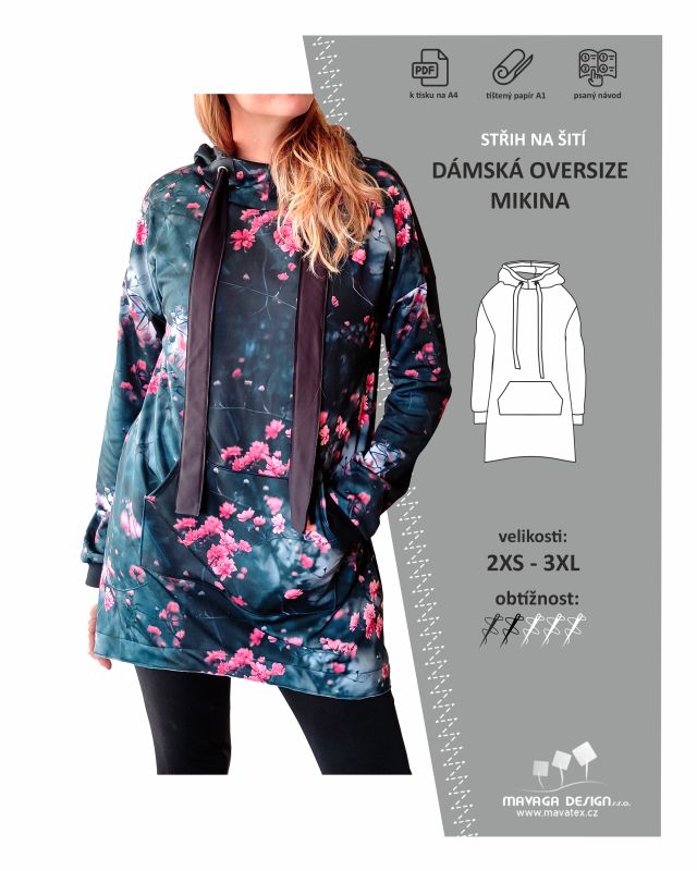 střih na oversize mikinu