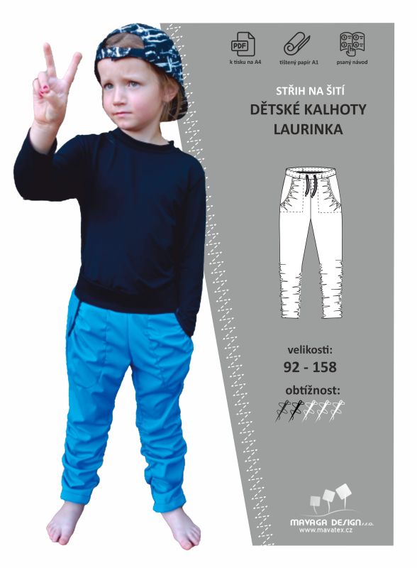 střih na dětské kalhoty