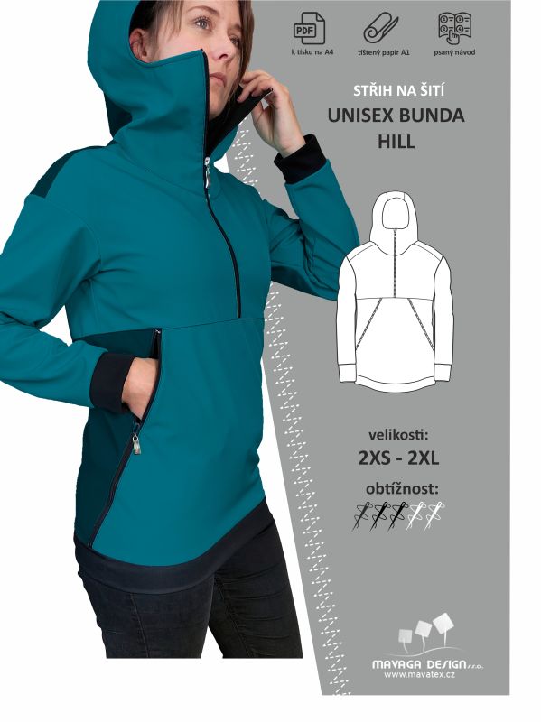 střih na snowboardovovu bundu