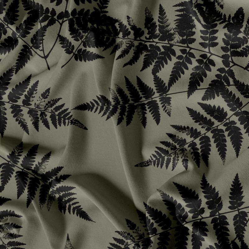 silky kapradí, silky tisk, látka kapradí mavaga design
