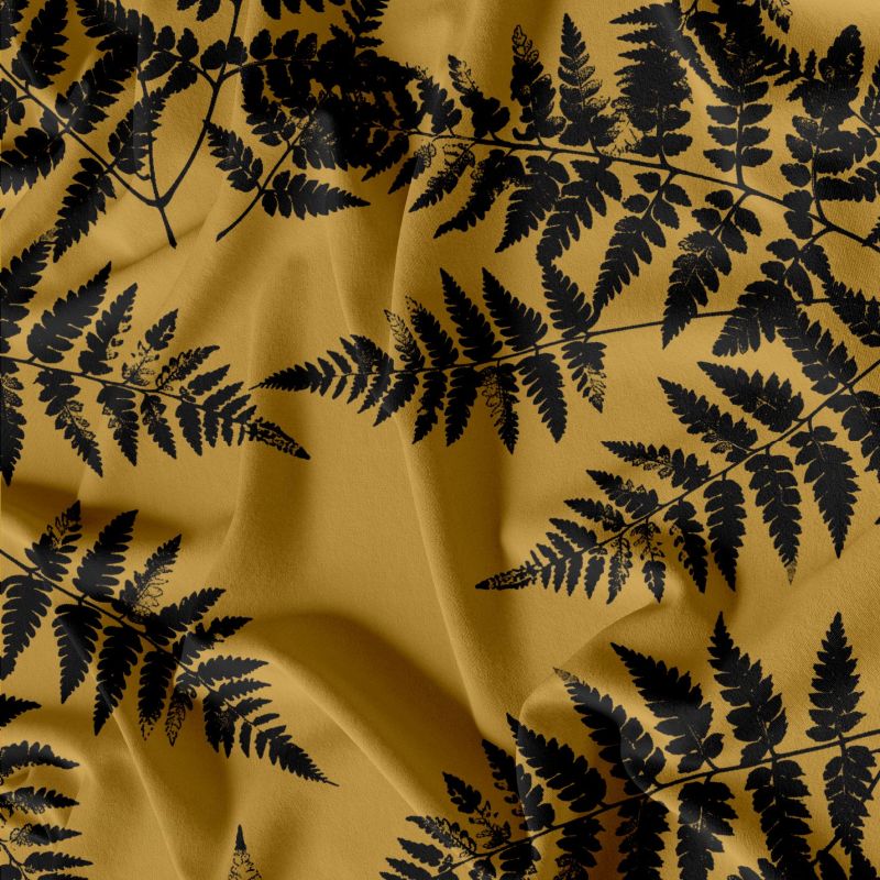 silky kapradí, silky tisk, látka kapradí mavaga design