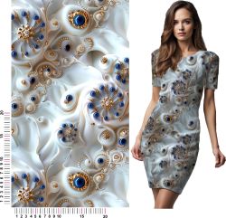 silky zlaté květy, silky tisk, látka kytky mavaga design