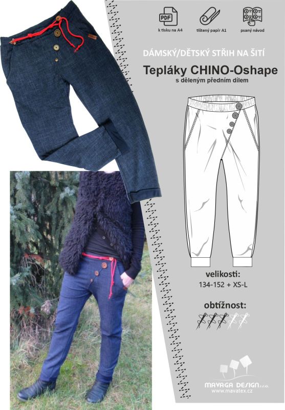 Elektronický střih - DÁMSKÉ/dětské tepláky CHINO Oshape Mavatex
