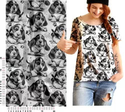 Metráž se vzorem Basset mavaga design