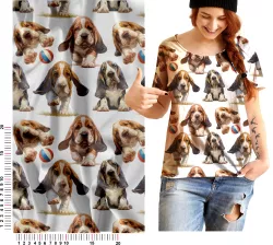 Metráž se vzorem Basset mavaga design