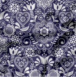 Jednolícní úplet  folklor ptáčkové  -180 gsm- reaktive