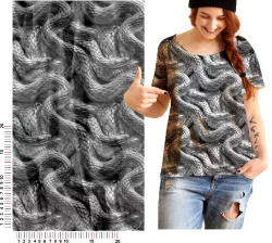 Spletený had STŘÍBRNÁ imitace- materiálové varianty   | BELA, Torino -úplet funkční, MILKY -úplet funkční, Lycra, PUSH UP LYCRA/ plavkovina, GARZATO 200gsm- funkční úplet počesaný, Termo lycra počesaná, Softshell zimní 320 gsm, Softshell LETNÍ NEPRUŽNÝ, Softshell letní pružný 220gsm, Softshell jarní 285 gsm, Kočárkovina, Silver pružné plátno, SILKY, DOLOMITY--úplet /teplákovina počesaný