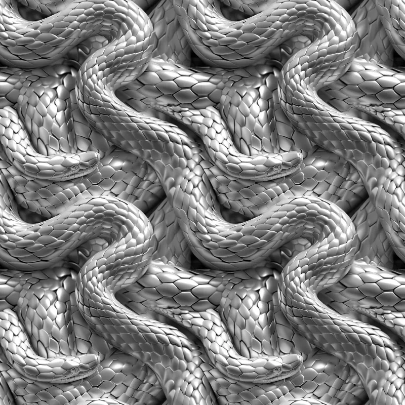 Spletený had STŘÍBRNÁ imitace- materiálové varianty mavaga design