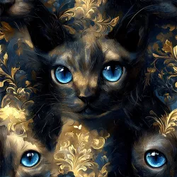 SAM1812 (Sphynx KOČKA na tmavé - materiálové varianty  )