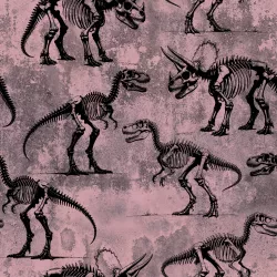 SAM1853c (Dinosauří kostry perokresba na starorůžové- materiálové varianty)