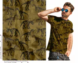 Látka s kostrami dinosaurů mavaga design Látka s kostrami dinosaurů mavaga design