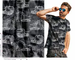Látka s náklaďáky a bagry mavaga design úplet tatra