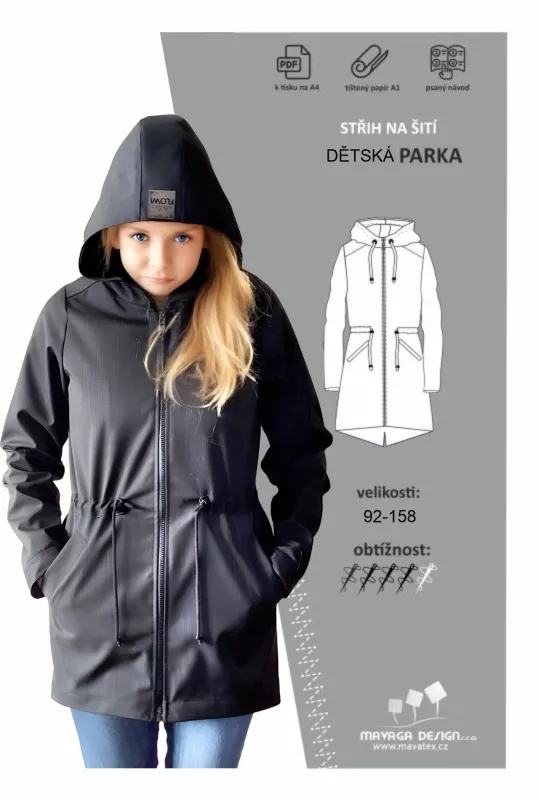 Papírový střih -DĚTSKÁ parka -video návod Mavatex
