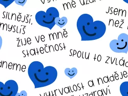 SAM1877B (Zdraví - motivační texty se srdíčky modrá - materiálové varianty)