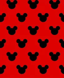 SAM1963B (MICKEY HLAVIČKY  na červené- materiálové varianty)