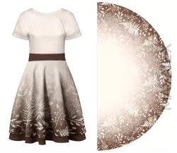 Panel na ušití půlkolové sukně s ombré vzorem | Bela- polyesterý úplet, TORINO 140 gsm -funkční úplet, Funkční úplet MILKY, LYCRA 200, SILKY, Satén- úplet -lesklá šatovka