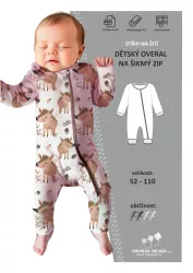 Elektronický střih - Dětský overal se šikmým zipem