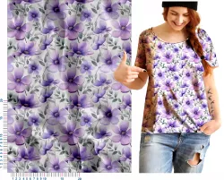 Květovaná látka s fialovými květinami mavaga design