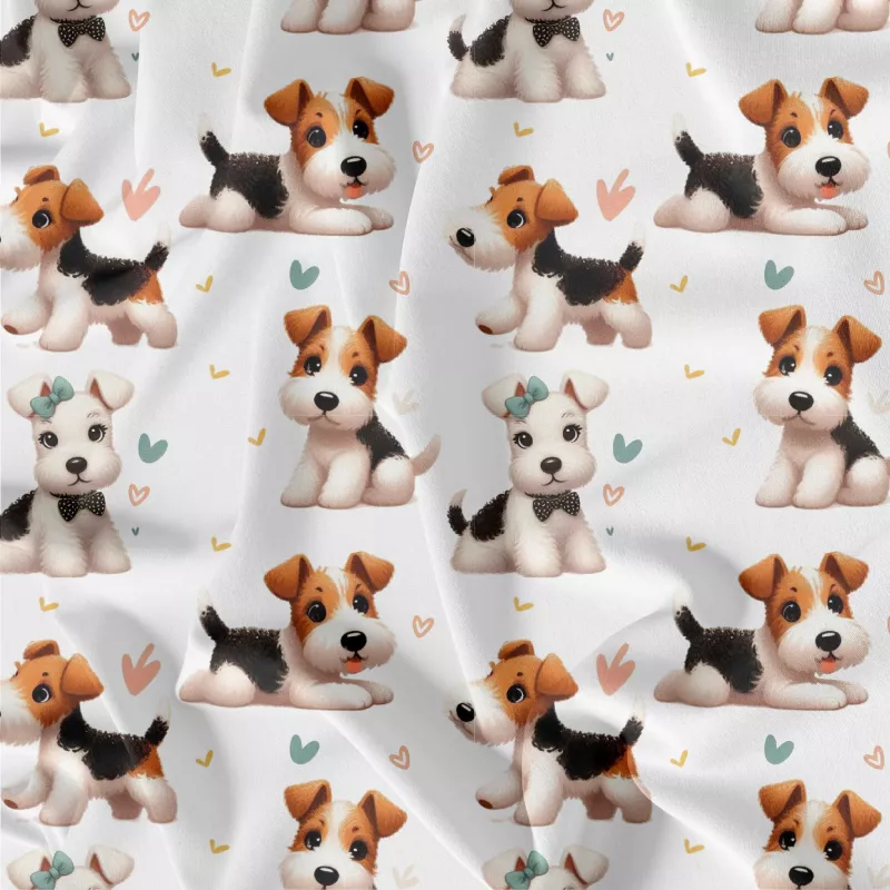 Metráž se vzorem foxteriér mavaga design