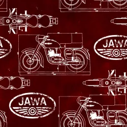 JAWA7D (JAWA Kývačka nákres vínová - materiálové varianty)