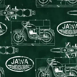 JAWA7C (JAWA Kývačka nákres zelená - materiálové varianty)