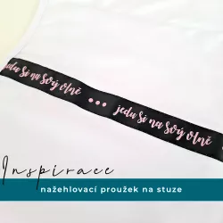 Nažehlovací proužek s hashtag nápisy pro holky