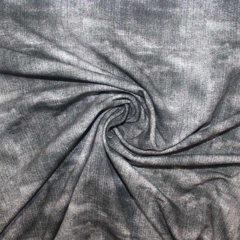 Teplákovina DENIM černá -250 gsm -reaktive EU-úplety atest pro děti