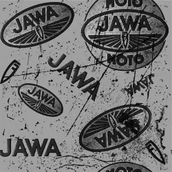 JAWA5B (JAWA LOGO STARÉ černobílé- materiálové varianty)