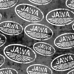 JAWA4A (JAWA LOGO šedá vintage- materiálové varianty)