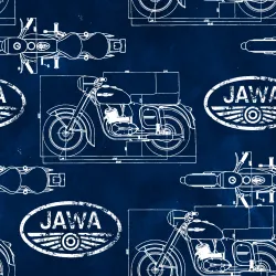 JAWA7B (JAWA Kývačka nákres modrá - materiálové varianty)
