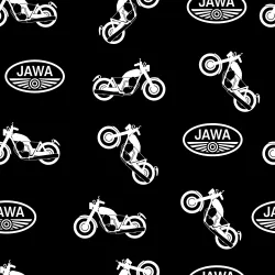 JAWA2C (JAWA LOGO a motorka černá- materiálové varianty)