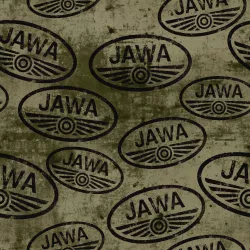 JAWA4C (JAWA LOGO okrová vintage- materiálové varianty)