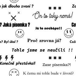 SAM2084A (Školní hlášky bílá - materiálové varianty)
