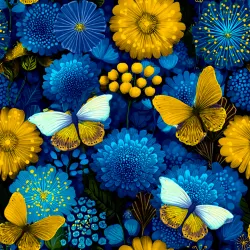 SAM2097 (Abstraktní louka s motýli - materiálové varianty)