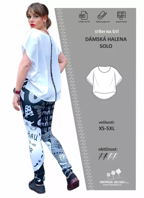střih na šití oversize halenky