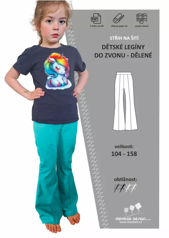 střih na zvonové legíny