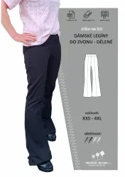 střih na dámské legíny do zvonu