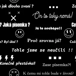SAM2084B (Školní hlášky černá - materiálové varianty)