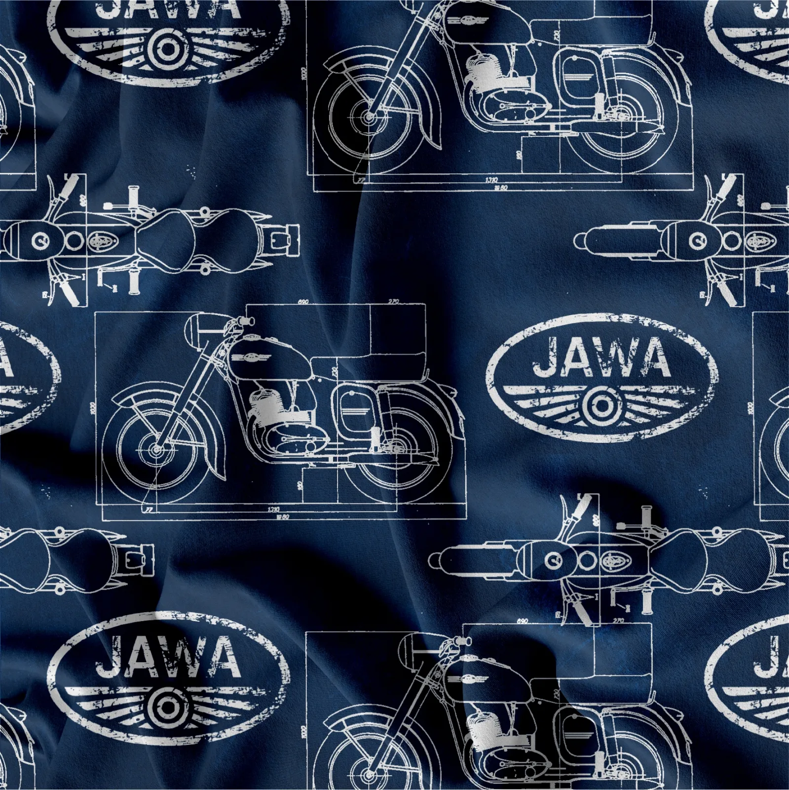 JAWA úplet s motorkou mavaga design