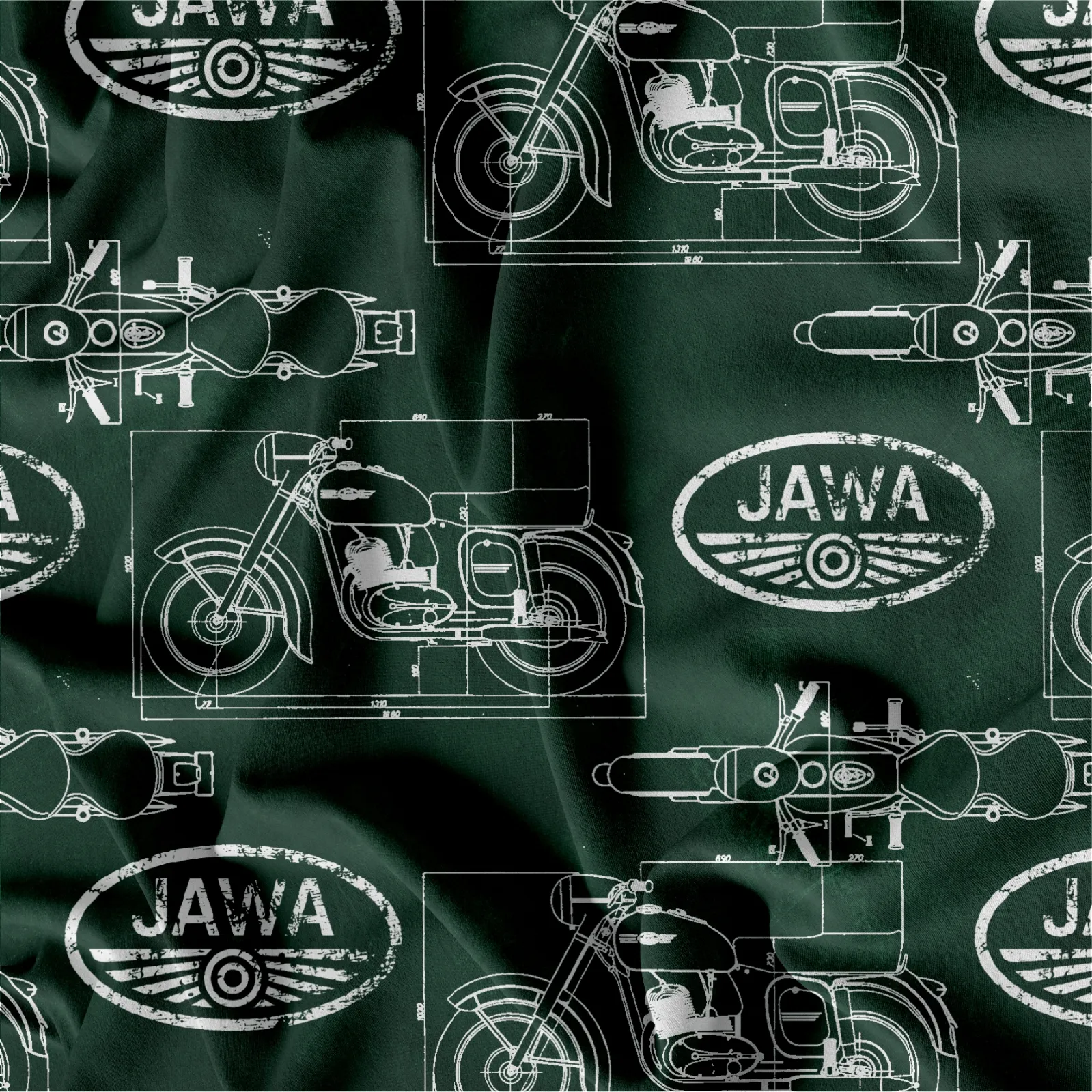 JAWA úplet s motorkou mavaga design