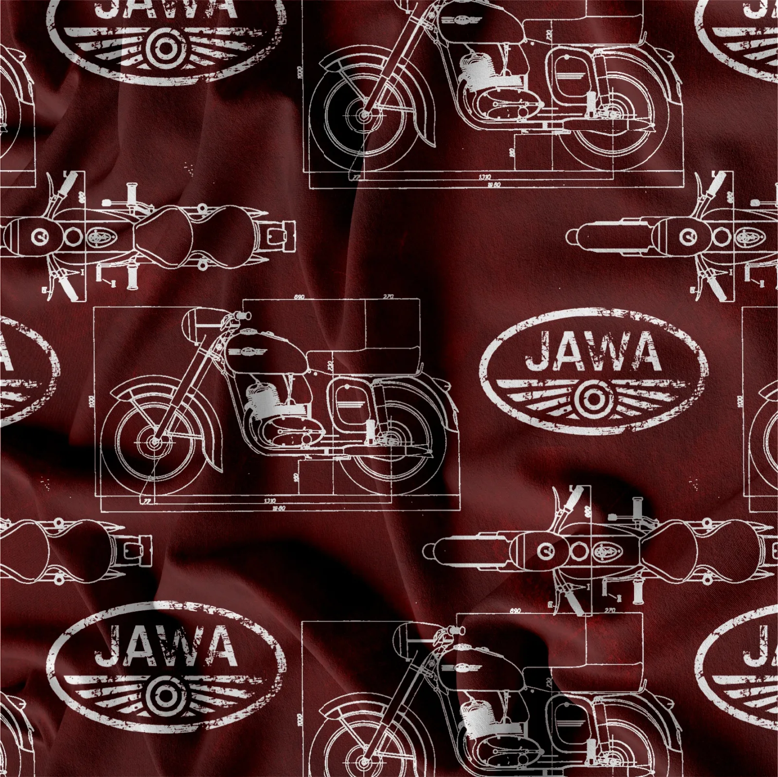 JAWA úplet s motorkou mavaga design