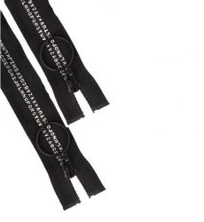 Černý  zip kostěný  dělitelný TEXTY - 80 cm -2. jakost  