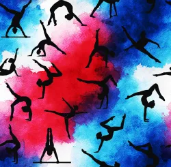 SAM2141B (Sportovní gymnastika SILUETY trikolora- materiálové varianty)