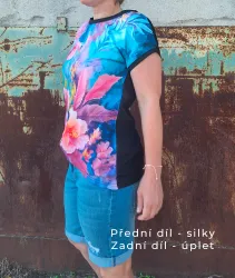 Tištěný střih na dámskou halenku s přinechaným rukávem Mavatex