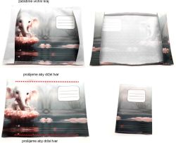 Panel na šití - látkový obal na sešit A4 s texty vyrobeno v EU- atest pro děti bavlna
