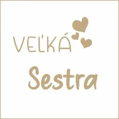 Koženkový štítek gravír - "velká SÉGRA" -varianty - vel´ká SESTRA slovenština - světlý vyrobeno v EU
