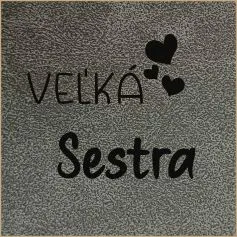 Koženkový štítek gravír - "velká SÉGRA" -varianty - vel´ká SÉGRA slovenština - tmavý vyrobeno v EU