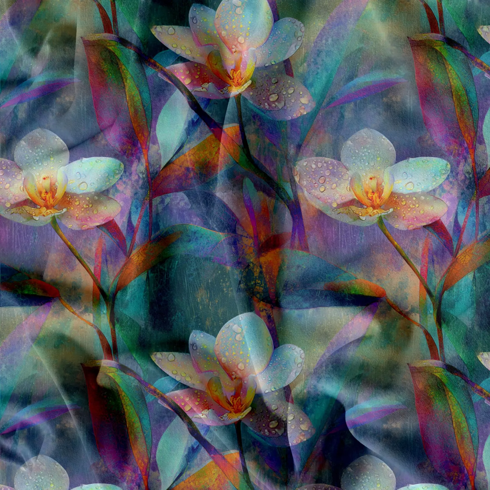 látka Orchideje mavaga design